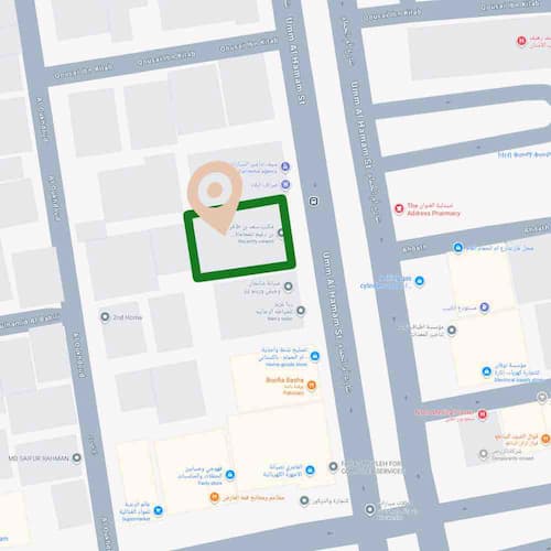 A snapshot of the location of the office on Google Maps